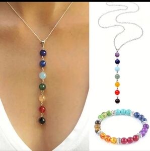 Chakra Multi-Color Beaded Necklace and Bracelet Set
